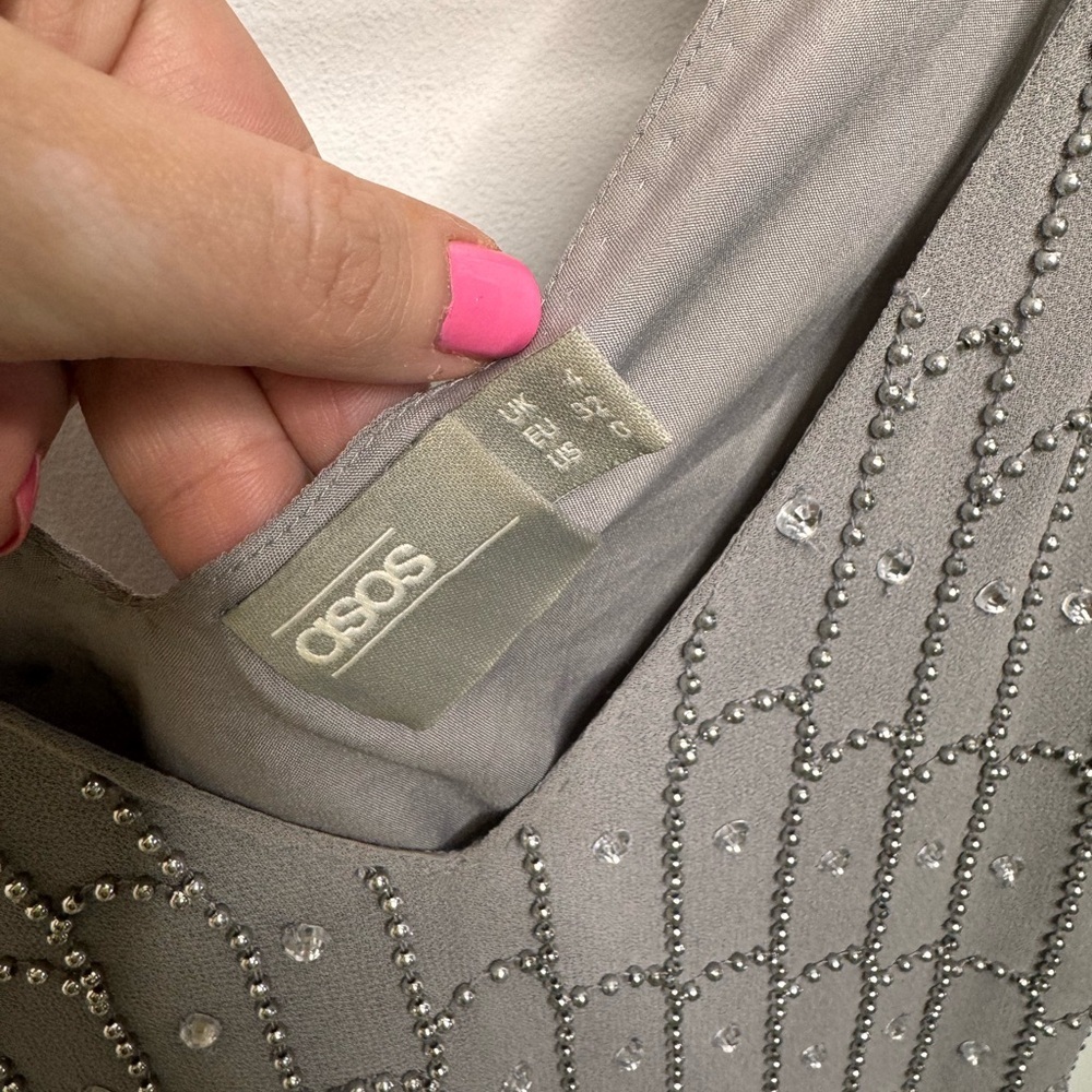 ASOS Silver Beaded Dress - Picture 4 of 4